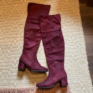 Ladies Burgandy Tall Boots